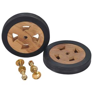 vidaXL Rodas para espregui&ccedil;adeira 2 pcs madeira teca maci&ccedil;a