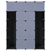 vidaXL Arm&aacute;rio pl&aacute;stico modular 14 gavetas 37x146x180,5cm preto branco