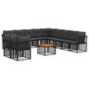 vidaXL Conjunto de Sof&aacute;s para Exterior 12 unid. Preto e Cinza Escuro