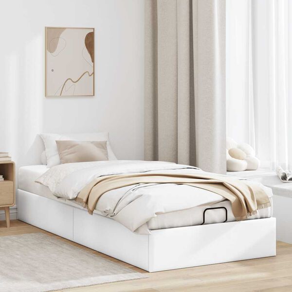 vidaXL Estrutura de cama otomana sem colchão 90x190 cm branco