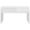 vidaXL Mesa de centro 68x50x38 cm derivados madeira branco brilhante
