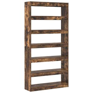 vidaXL Gabinete de Livros 6 n&iacute;veis 100 x 30 x 198 cm Carvalho Defumado