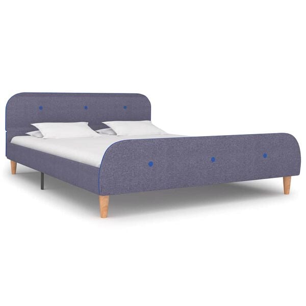 vidaXL Estrutura de cama sem colch&atilde;o 135x190 cm tecido cinzento-claro