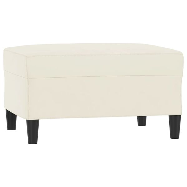 vidaXL Apoio de p&eacute;s 70x55x41 cm veludo cor creme