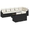 vidaXL Conjunto de Sof&aacute; de Jardim 9 unid. Marrom e Creme vime PE