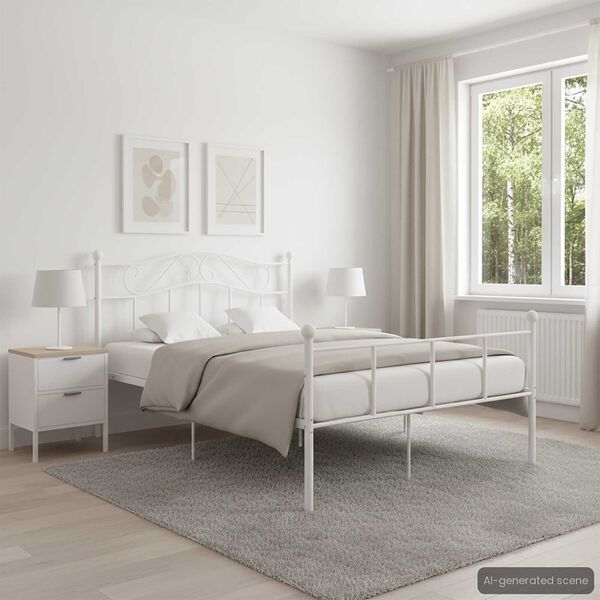 vidaXL Estrutura de cama 120x200 cm metal branco