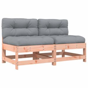 vidaXL Sof&aacute;s de centro com almofad&otilde;es 2 pcs madeira de douglas maci&ccedil;a