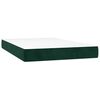 vidaXL Cama boxspring com colch&atilde;o 120x200 cm veludo verde-escuro