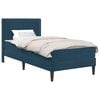 vidaXL Estrutura de cama com colch&atilde;o Azul 100 x 200 cm Veludo