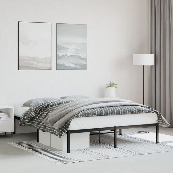 vidaXL Estrutura de cama 160x200 cm metal preto