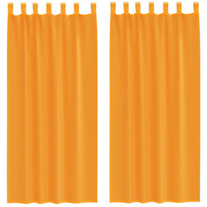 vidaXL Cortinas de voile com la&ccedil;os 2 pcs laranja 140x245 cm