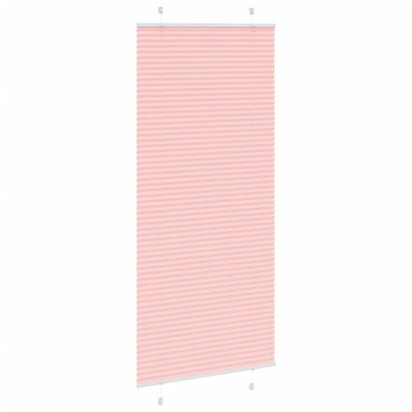 vidaXL Rosa Plissada Cega 85x200 cm Largura Tecido 84,4 cm Poli&eacute;ster