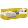 vidaXL Estrutura de Cama de Canto com Colch&atilde;o 2 pcs Amarelo Veludo
