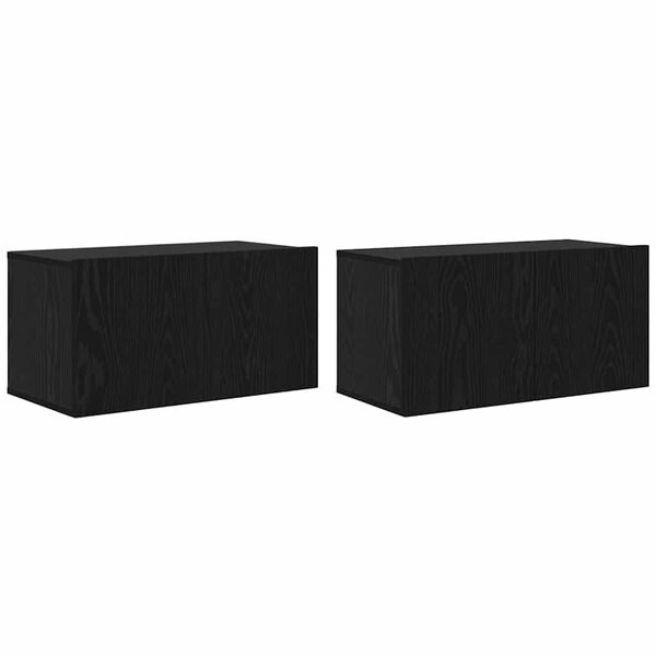 vidaXL Conjunto de m&oacute;vel de TV 2 pcs Preto 60 x 30 x 30 cm