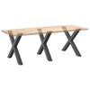 vidaXL P&eacute;s para mesa de jantar em formato de X, 3 pe&ccedil;as, antracite, 90x (72-73) cm, a&ccedil;o