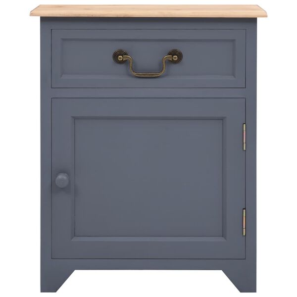 vidaXL Mesa cabeceira 40x30x50cm madeira paulownia cinzento e castanho