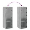 vidaXL Armário de parede c/ portas de vidro 35x37x100 cm cinza sonoma