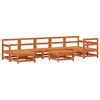 vidaXL Conjunto de Lounge de Jardim 8 pcs Castanho Cera