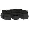 vidaXL 8 pcs conjunto sof&aacute;s de jardim com almofad&otilde;es vime PE preto