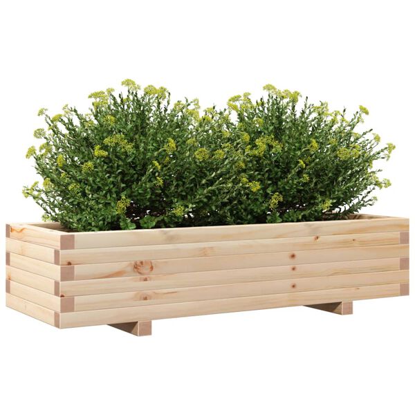 vidaXL Vaso/floreira de jardim 110x40x26,5 cm madeira de pinho maci&ccedil;a