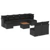 vidaXL 10 pcs conjunto sof&aacute;s de jardim c/ almofad&otilde;es vime PE preto