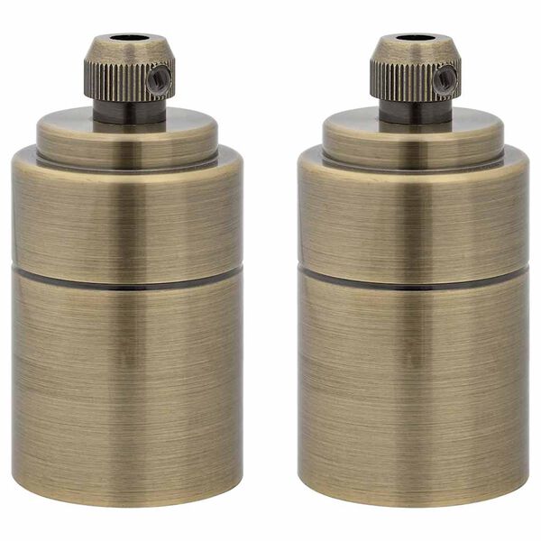 vidaXL Casquilhos de l&acirc;mpadas 2 pcs Bronze E27