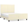 vidaXL Estrutura de cama c/ cabeceira couro artificial 140x190cm creme