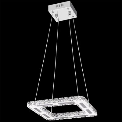 Candeeiro pendente em cristal LED quadrado 15,4 W