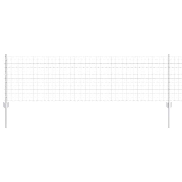vidaXL Cerca com Poste Prateado 0,6 x 25 m A&ccedil;o