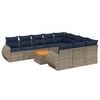 vidaXL Conjunto de sof&aacute; de jardim com 11 pe&ccedil;as e almofadas em rattan sint&eacute;tico cinza