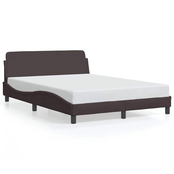 vidaXL Estrutura de cama Dover 120x200 cm tecido castanho-escuro