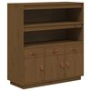 vidaXL Aparador alto 100x40x108,5 cm pinho maci&ccedil;o castanho mel