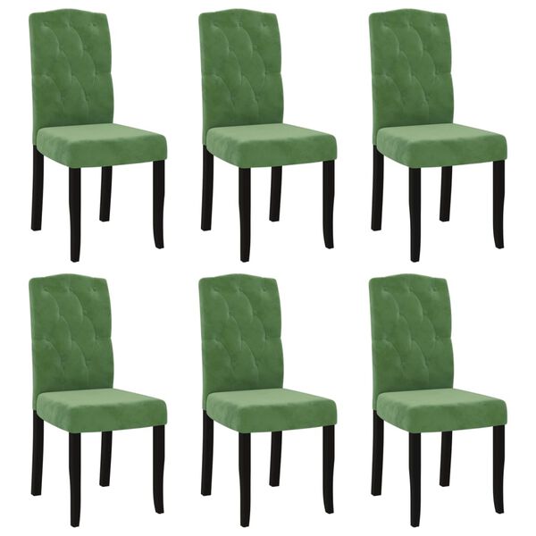 vidaXL Cadeiras de jantar 6 pcs veludo verde-escuro