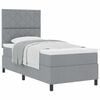 vidaXL Cama Box com cabeceira Cinzento-claro 90 x 190 cm tecido