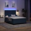 vidaXL Cama Box com colch&atilde;o com led Azul 140 x 190 cm tecido
