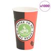 vidaXL Copos de caf&eacute; de papel 1000 pcs 16oz 400mlvermelho e preto