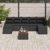 vidaXL Conjunto de Sofá de Jardim 8 pcs Preto Rattan Sintético