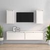 vidaXL M&oacute;veis de TV 4 pcs madeira de pinho maci&ccedil;a branco