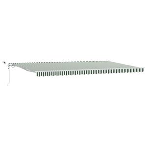 vidaXL Toldo retr&aacute;til Verde e Branco 600 &times; 300 cm Poli&eacute;ster
