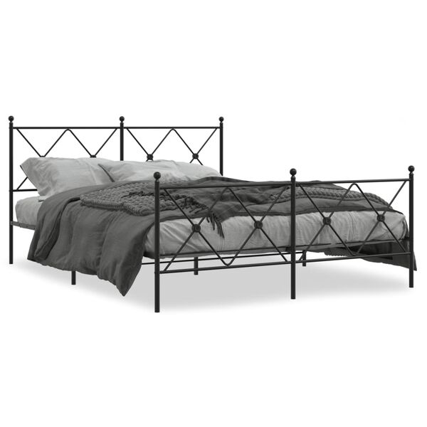 vidaXL Estrutura de cama sem colch&atilde;o com p&eacute;s 160x200 cm preto