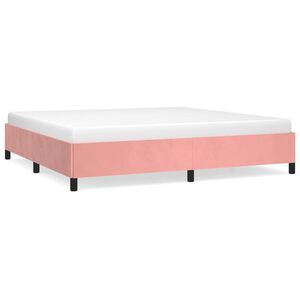 vidaXL Estrutura de cama 200x200 cm veludo rosa