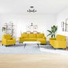 vidaXL 4 pcs conjunto de sofás com almofadões e rolos veludo amarelo