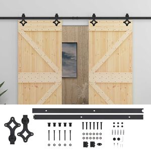 vidaXL Porta Deslizante 2 unid. 80 x 210 cm Madeira de Pinho Maci&ccedil;a