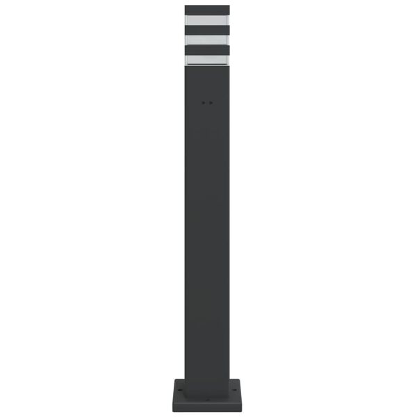 vidaXL Candeeiro de ch&atilde;o para exterior com tomada 80 cm alum&iacute;nio preto