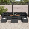 vidaXL Conjunto de Jantar para Jardim Manual 8 pcs Preto e Marrom