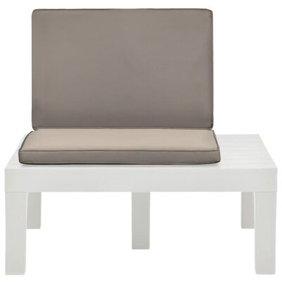 vidaXL Cadeiras de jardim com almofadões 4 pcs plástico branco
