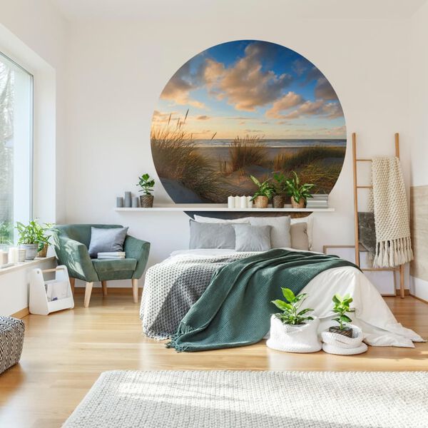 WallArt Papel de parede circular "Beachlife" 142,5 cm