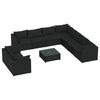 vidaXL 10 pcs conjunto lounge de jardim c/ almofad&otilde;es vime PE preto