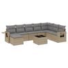 vidaXL 9 pcs conjunto de sof&aacute;s p/ jardim com almofad&otilde;es vime PE bege