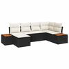 vidaXL Conjunto de Sof&aacute; de Jardim 6 unid. Preto vime PE